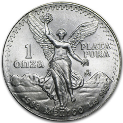 Mexican Libertad 1 uncja Srebra 1989