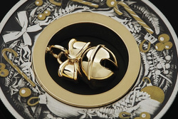 Jingle bell kolorowany 2 uncje Srebra 2022 Antiqued Coin