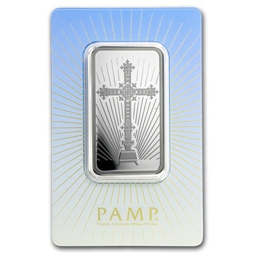 1 oz Bar Silver PAMP Suisse Religious Series (Romanesque Cross)