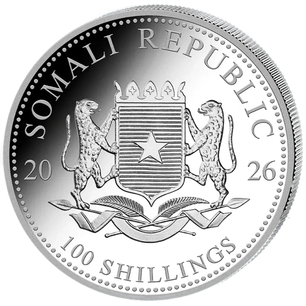 African Wildlife: Somali-Elefant 1 Unze Silber 2026 Privy Mark WMF Berlin