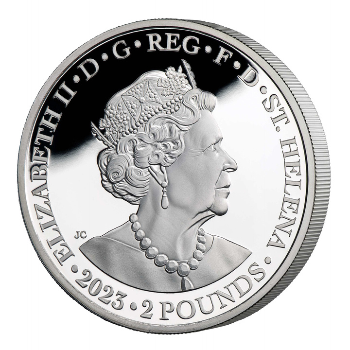 St Helena: Faerie Queene - Una & Lion 2 oz Silber 2023 Gilded Proof Coin