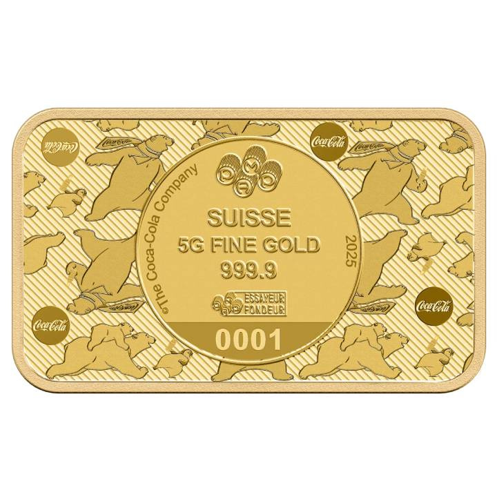 Pamp Coca Cola - Polar Bear 5 Gramm Goldbarren