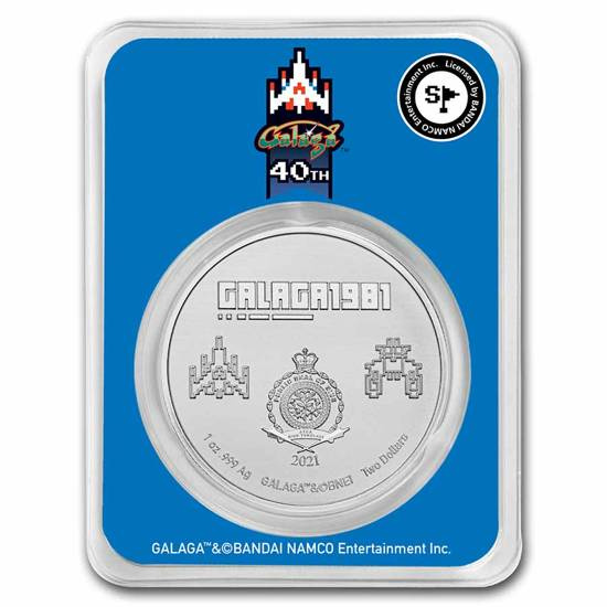 Niue: Galaga colorata - 40° anniversario 1 oncia d'argento 2021