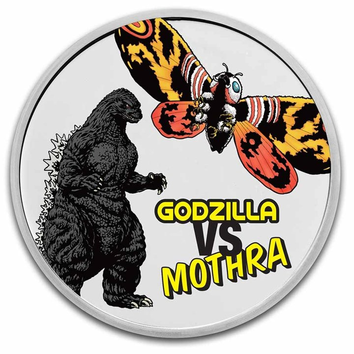 Niue: Godzilla vs Monsters - Mothra coloured 2 oz Silber 2023