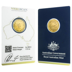 Australijski Kangur 1/10 uncji Złota 2018 Royal Australian Mint