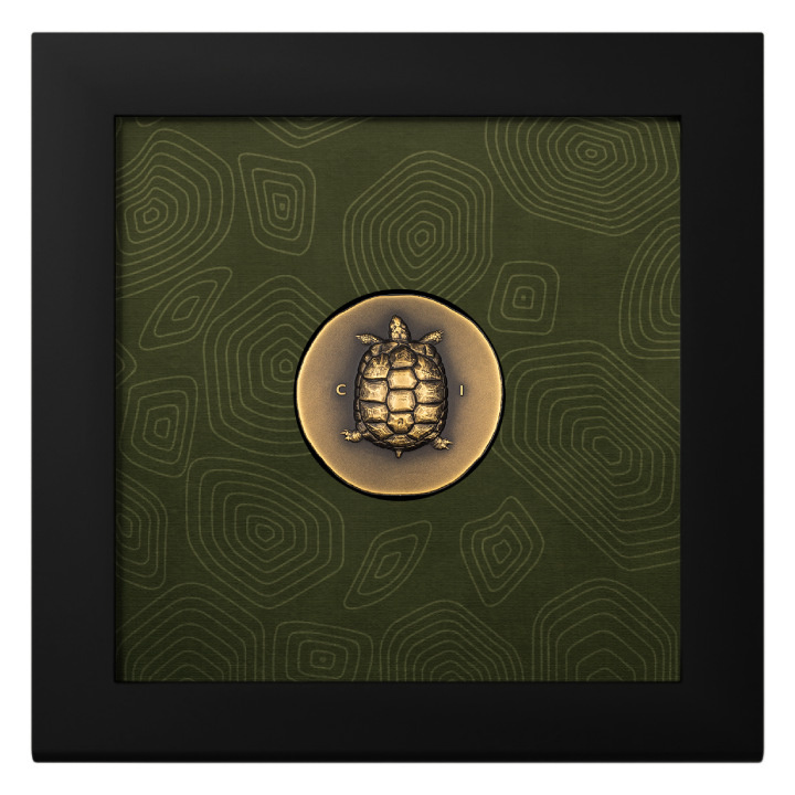 Cook Islands: Tortoise 1 oz Gold 2023 Ultra High Relief Antiqued Coin