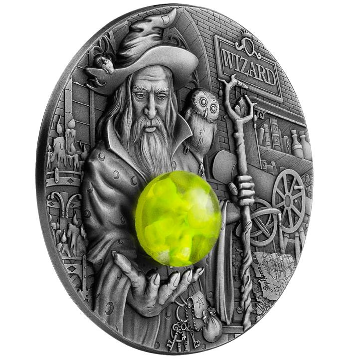Cameroon: Czarnoksiężnik 2 uncje Srebra 2023 High Relief Antiqued Coin