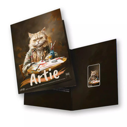 Lingotto The Holy Land Mint - Human Cats - Artie colorato 1 oncia d'argento 2025