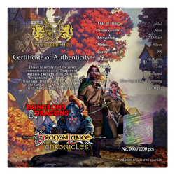 Niue: Dragonlance Chronicles - Dragons of Autumn Twilight kolorowany 3 uncje Srebra 2023 High Relief Antiqued Coin