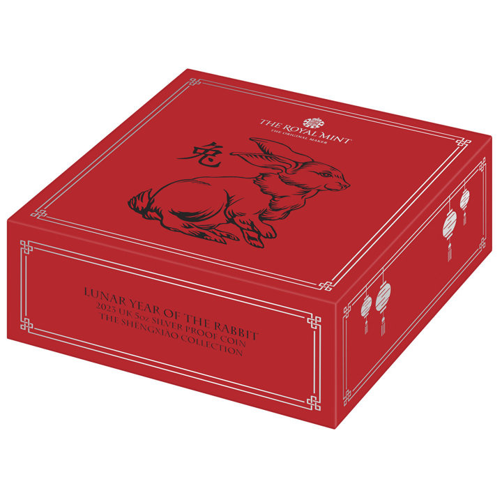 Royal Mint Lunar: Rok Królika 5 uncji Srebra 2023 Proof