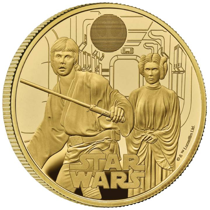 Star Wars: Luke Skywalker y la Princesa Leia 1 oz Oro 2023 Proof