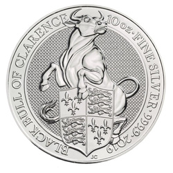The Queen’s Beasts: The Black Bull of Clarence 10 oz Silver 2019