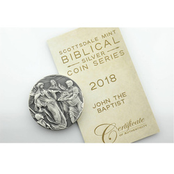 Niue : Biblique - Jean-Baptiste 2 onces d'argent 2018 Proof Antiqued Coin