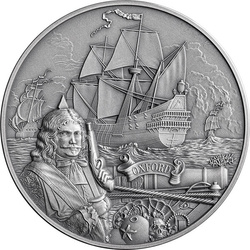Barbados Captains of Fortune Oxford 2 oz argint 2024 High Relief Antiqued Coin