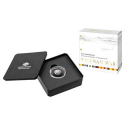 50e anniversaire de la fin de l'implication de l'Australie dans la guerre du Vietnam colorée 2 Argent 2023 Proof « C » Mintmark