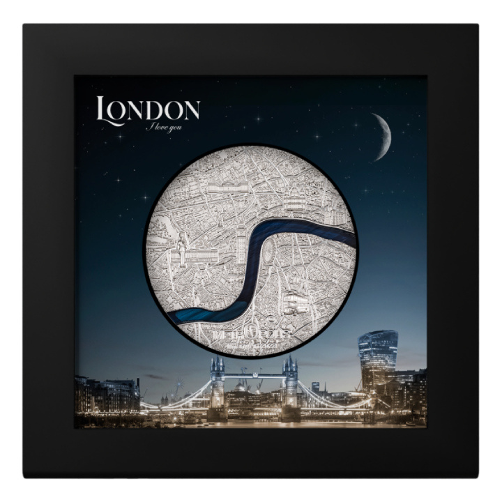 Palau: Tiffany Art Metropolis - London kolorowany 3 uncje Srebra 2023 Proof Ultra High Relief