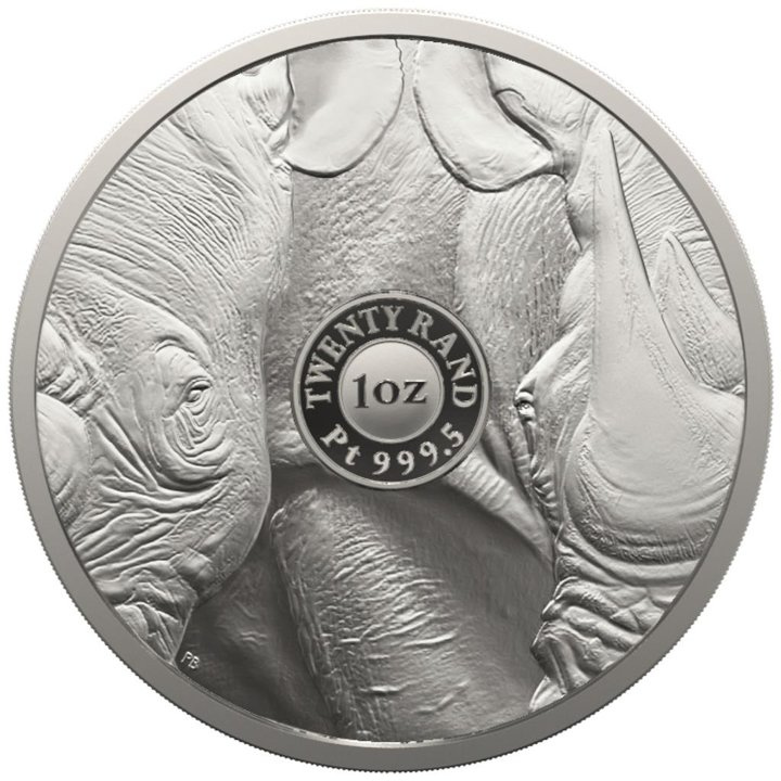 Big Five II: Orrszarvú 1 uncia platina 2022 Proof