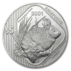 Seria Endangered Animals: Zacatuche 1 uncja Srebra 2001