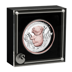 Australijska Koala 5 uncji Srebra 2021 Proof High Relief Pozłacana