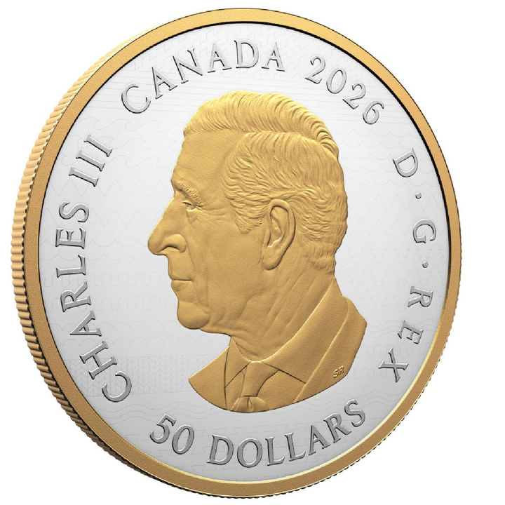 Канада Heraldic Landscape: Animals of Canada позлатена 50 долара сребро 2026 Proof