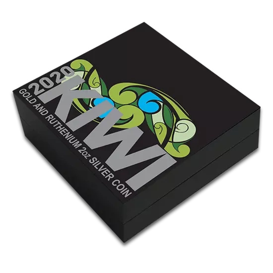 Kiwi (gold and ruthenium) 2 oz Silver 2020 High Relief