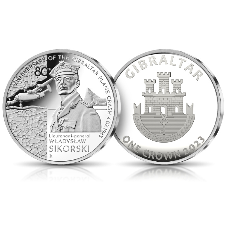 Gibraltar: Zestaw 4 monet - 80. rocznica katastrofy w Gibraltarze 2023