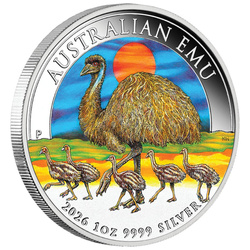 Emu australian colorat 1 oz argint 2026