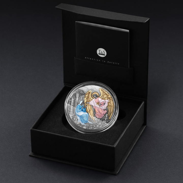 Niue: Gabriel Coloured/Gold Plated 2 oz Silver 2025 Antiqued Coin