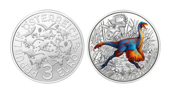 Ornithomimus Velox colorato 3 Euro Rame 2022