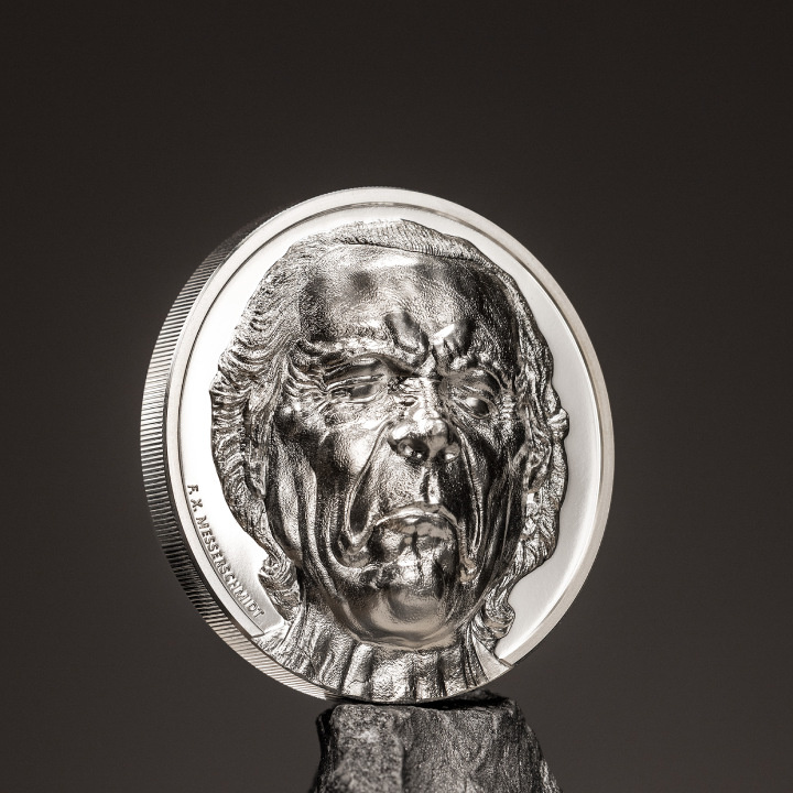 Islas Cook: Striking Heads - The Vexed Man 2 oz Silver 2023 Proof Ultra High Relief