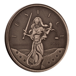 Gibraltar: Lady Justice 1 oz Plata 2022 Moneda Antigua