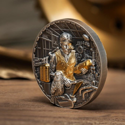 Islas Cook: Steampunk - Laboratorio de Ciencias bañado en oro 3 oz Plata 2023 Ultra Alto Relieve Moneda Antigua