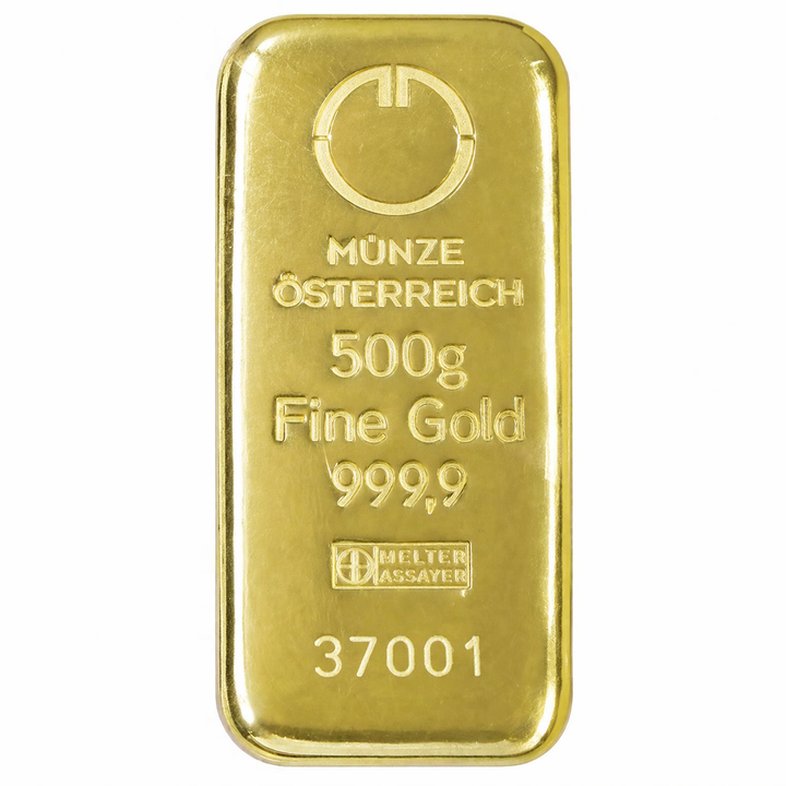 Lingot d’or 500g d’or Austrian Mint coulé
