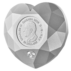 Canada: Heart Diamond $50 Srebro 2025 Shaped Matte Proof Coin