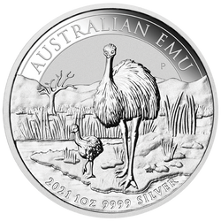 Australijski Emu 1 uncja Srebra 2021