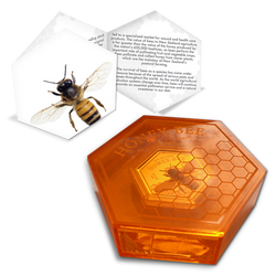 Honey bee coloured 1 oz Silber 2016 Proof