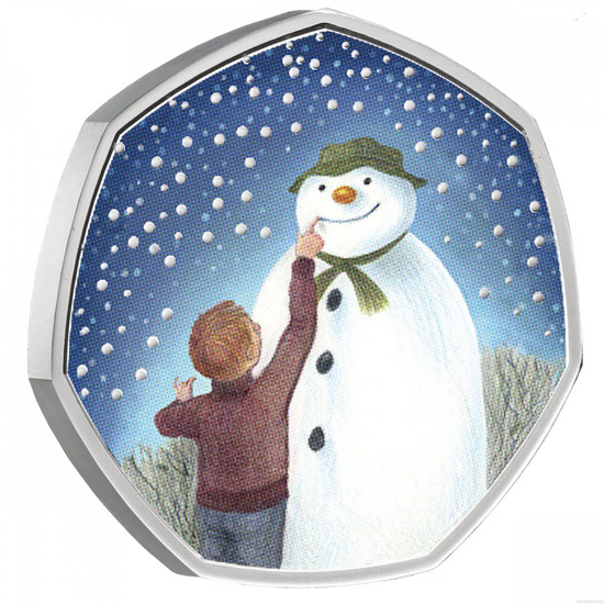 The Snowman coloured Silber 2021 Proof