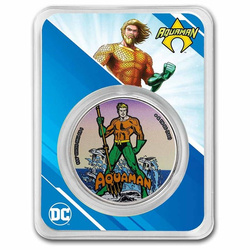 Samoa: DC Comics - Aquaman coloured 1 oz Silver 2023 Coin Slab