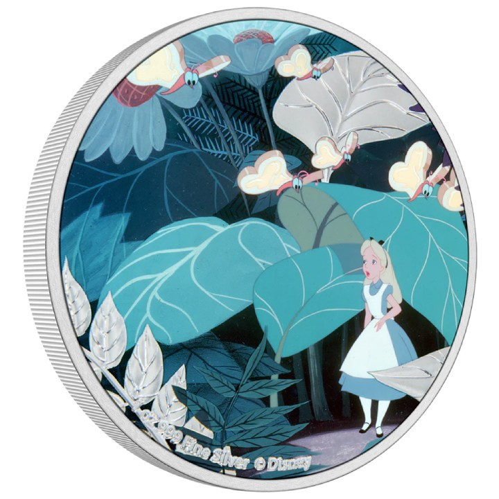 Niue: Disney Alice in Wonderland - Alice coloured 1 oz Silber 2021 Proof
