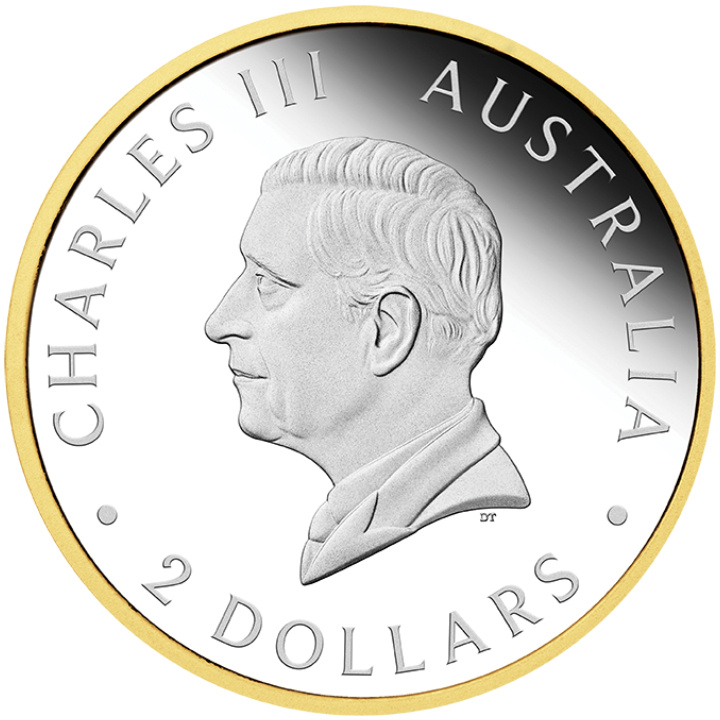 Perth Mint 125. anniversary Gold-plated 2 oz Silver 2024 Proof