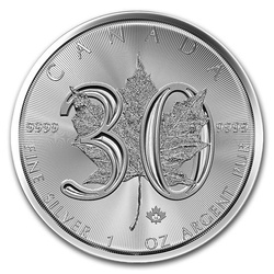 Hoja de Arce Canadiense 1 oz Plata 2018 (30 Aniversario)