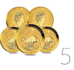 Canguro Australiano 1 oz Oro 2019 PAQUETE DE 5 PAQUETES