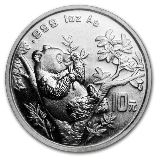 Chińska Panda 1 uncja Srebra 1995