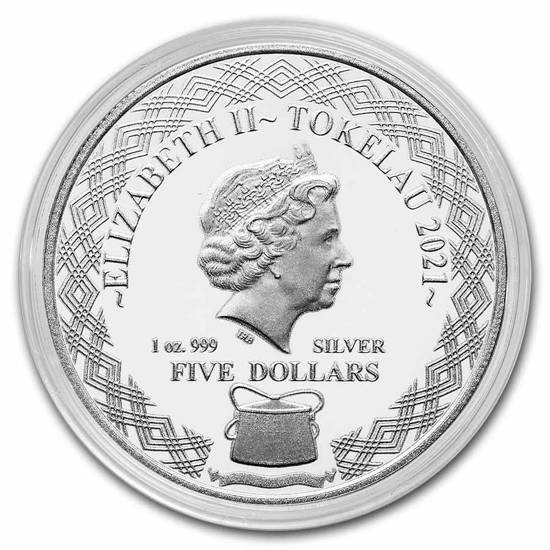 Tokelau: Búho pigmeo del norte 1 oz Plata 2021