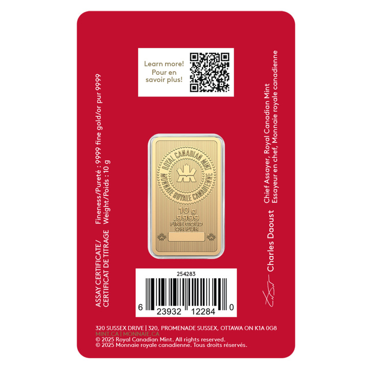 The Royal Canadian Mint Bar - Lunar Year of the Horse 10 grams Gold 2026