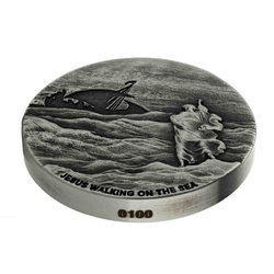 Niue: Biblical - Jesus Walking on the Sea 2 oz Silber 2020 Proof Antiqued Coin 