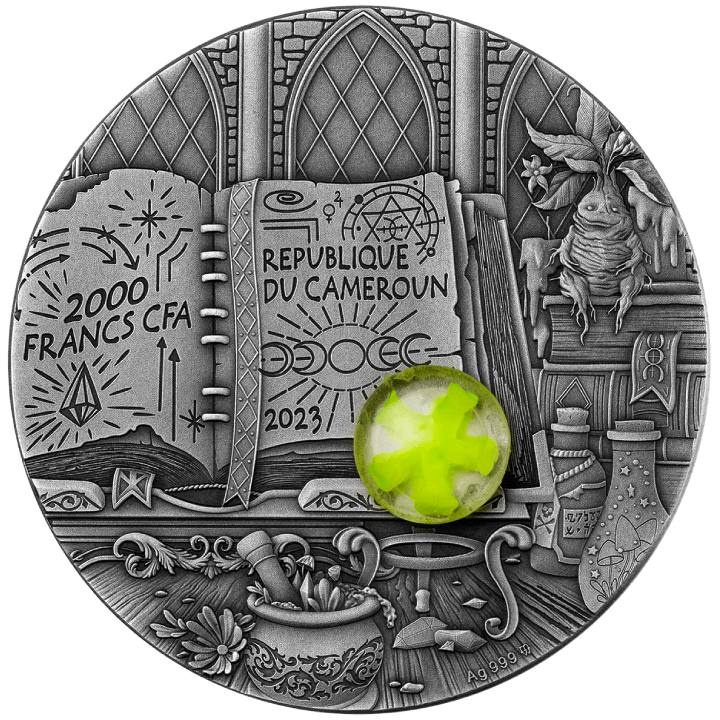 Cameroon: Czarnoksiężnik 2 uncje Srebra 2023 High Relief Antiqued Coin