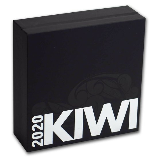 Kiwi 5 once d'argento 2020 (ricoperto di nichel nero)
