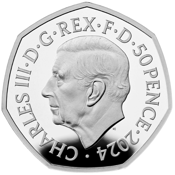 The Snowman 50p colorato Argento 2024 Proof