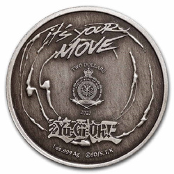 Niue: Yu-Gi-Oh! Game Flip - 25th Anniversary 1 oz Silber 2023 Antiqued Coin
